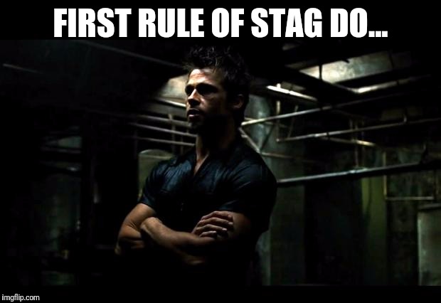 fight club | FIRST RULE OF STAG DO... | image tagged in fight club | made w/ Imgflip meme maker