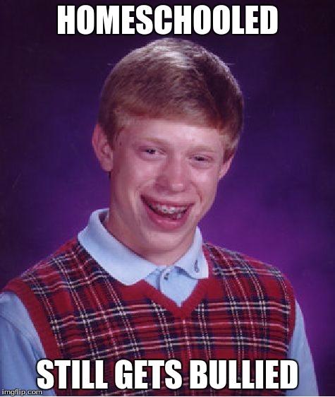 Bad Luck Brian | HOMESCHOOLED; STILL GETS BULLIED | image tagged in memes,bad luck brian | made w/ Imgflip meme maker