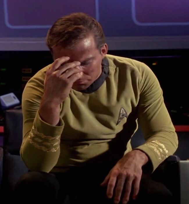 High Quality Star Trek Captain Kirk: Regrets Blank Meme Template