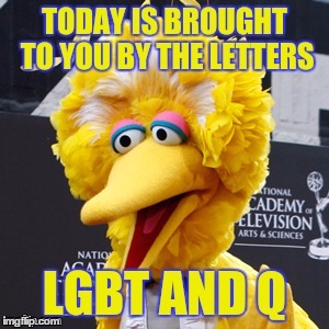 Today is Brought to you by Homos | image tagged in big bird,lgbtq,lol so funny,liberal vs conservative,equality,funny memes | made w/ Imgflip meme maker