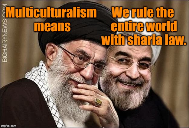 Multiculturalism means We rule the entire world with sharia law. | made w/ Imgflip meme maker