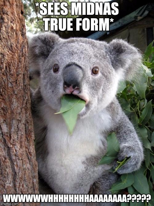 Surprised Koala | *SEES MIDNAS TRUE FORM*; WWWWWWHHHHHHHHAAAAAAAA????? | image tagged in memes,surprised koala | made w/ Imgflip meme maker