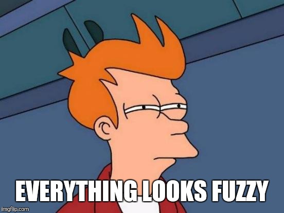 Futurama Fry Meme | EVERYTHING LOOKS FUZZY | image tagged in memes,futurama fry | made w/ Imgflip meme maker