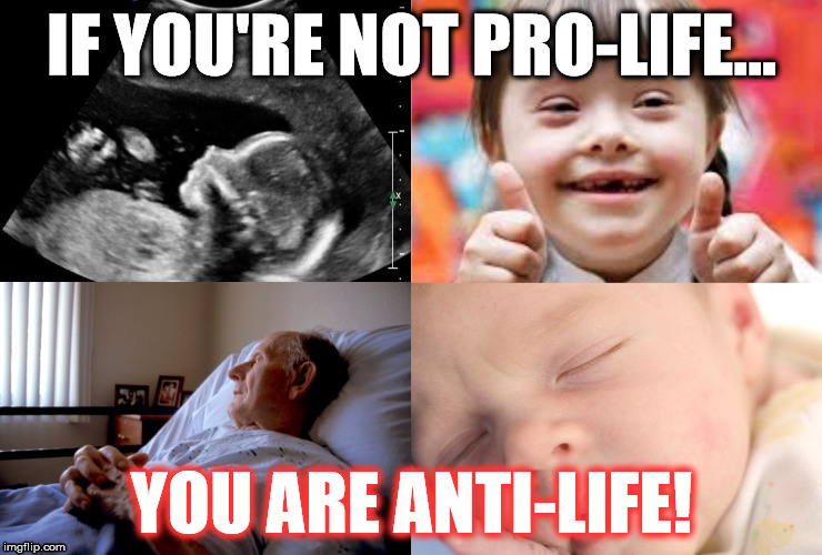 pro-life/anti-life | IF YOU'RE NOT PRO-LIFE... YOU ARE ANTI-LIFE! | image tagged in pro-life | made w/ Imgflip meme maker