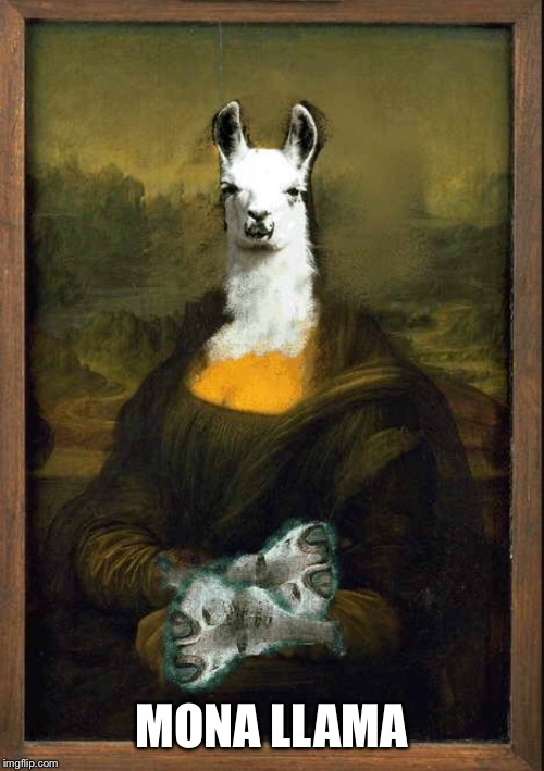MONA LLAMA | image tagged in llamas,meme | made w/ Imgflip meme maker