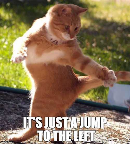 time warp pussy | IT'S JUST A JUMP TO THE LEFT | image tagged in pussy,time warp,just a jump to the left,let's do the time warp | made w/ Imgflip meme maker