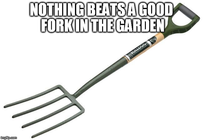 NOTHING BEATS A GOOD FORK IN THE GARDEN | image tagged in forking | made w/ Imgflip meme maker