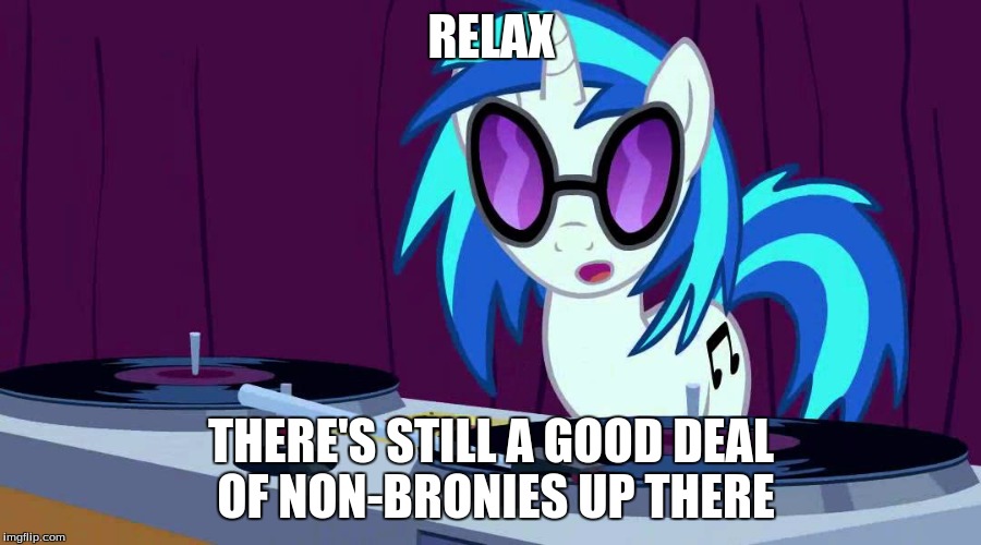 RELAX THERE'S STILL A GOOD DEAL OF NON-BRONIES UP THERE | made w/ Imgflip meme maker
