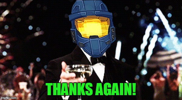 Cheers Ghost | THANKS AGAIN! | image tagged in cheers ghost | made w/ Imgflip meme maker