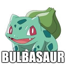 Pokemon Bulbasaur | BULBASAUR | image tagged in pokemon bulbasaur | made w/ Imgflip meme maker