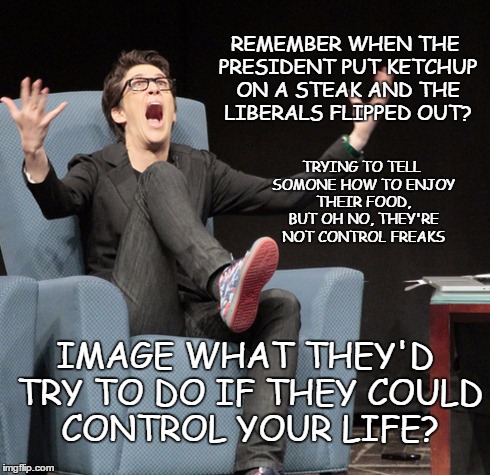 Liberal control freaks | REMEMBER WHEN THE PRESIDENT PUT KETCHUP ON A STEAK AND THE LIBERALS FLIPPED OUT? TRYING TO TELL SOMONE HOW TO ENJOY THEIR FOOD, BUT OH NO, THEY'RE NOT CONTROL FREAKS; IMAGE WHAT THEY'D TRY TO DO IF THEY COULD CONTROL YOUR LIFE? | image tagged in control your life,liberal control | made w/ Imgflip meme maker