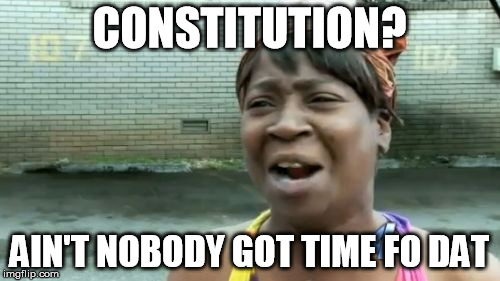 Ain't Nobody Got Time For That Meme | CONSTITUTION? AIN'T NOBODY GOT TIME FO DAT | image tagged in memes,aint nobody got time for that | made w/ Imgflip meme maker