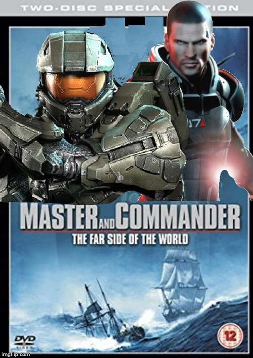 master shepard and commander chief | image tagged in master chief,mass effect,halo,commander shepard,useless | made w/ Imgflip meme maker