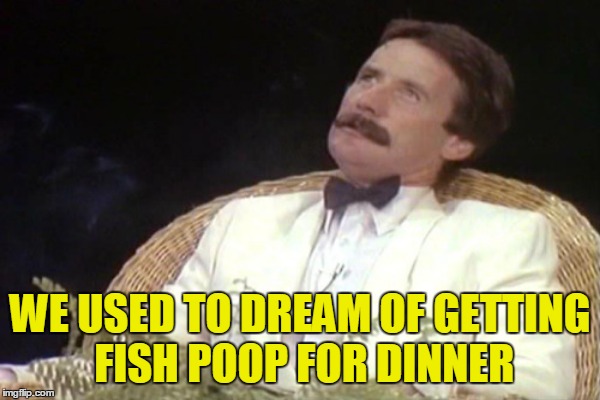 WE USED TO DREAM OF GETTING FISH POOP FOR DINNER | made w/ Imgflip meme maker