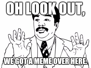 Neil deGrasse Tyson Meme | OH LOOK OUT, WE GOT A MEME OVER HERE. | image tagged in memes,neil degrasse tyson | made w/ Imgflip meme maker