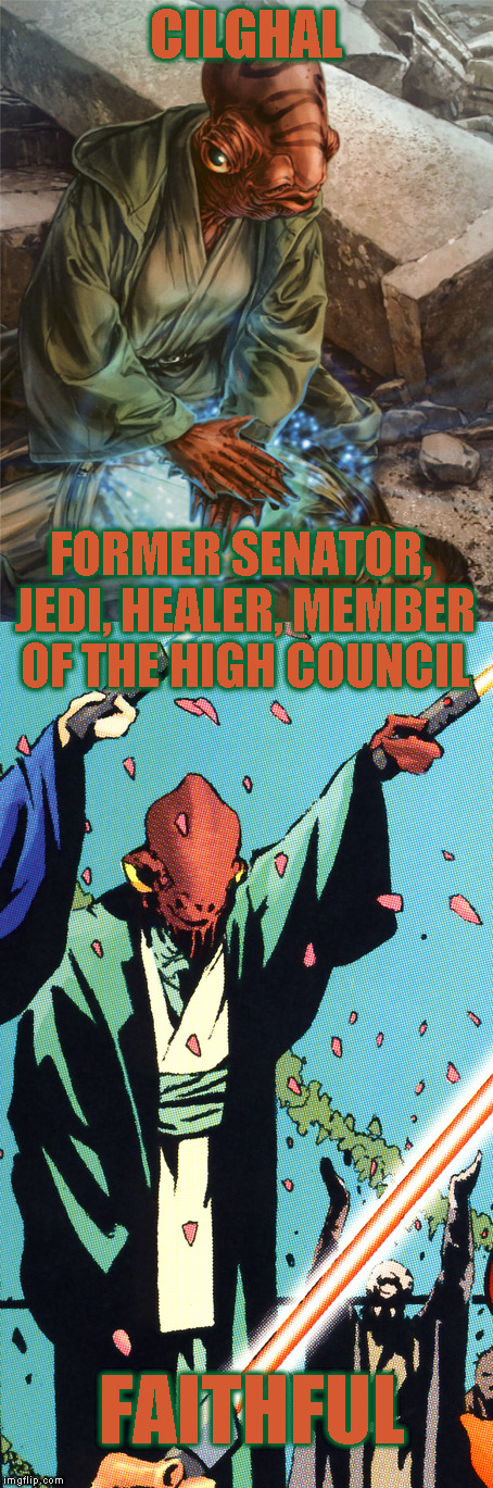 Star Wars Expanded Universe Character Spotlight: Cilghal | CILGHAL; FORMER SENATOR, JEDI, HEALER, MEMBER OF THE HIGH COUNCIL; FAITHFUL | image tagged in memes,star wars,star wars treu canon,legends,star wars kills disney,star wars eu character spotlight | made w/ Imgflip meme maker