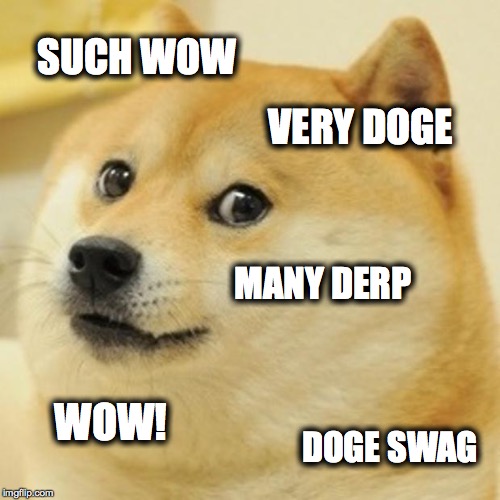 Doge Meme | SUCH WOW; VERY DOGE; MANY DERP; WOW! DOGE SWAG | image tagged in memes,doge | made w/ Imgflip meme maker