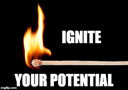 match | IGNITE; YOUR POTENTIAL | image tagged in match | made w/ Imgflip meme maker