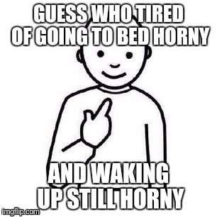 Guess who | GUESS WHO TIRED OF GOING TO BED HORNY; AND WAKING UP STILL HORNY | image tagged in guess who | made w/ Imgflip meme maker