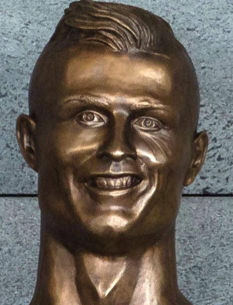 High Quality Cristian Ronaldo Statue Blank Meme Template
