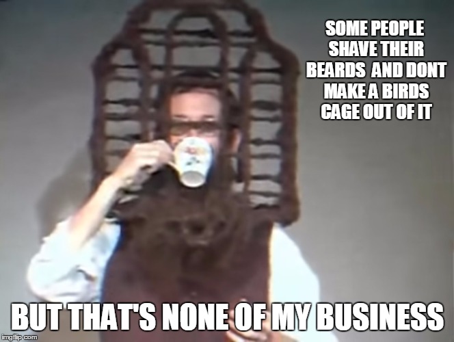 winner... johny cage | SOME PEOPLE SHAVE THEIR BEARDS  AND DONT MAKE A BIRDS CAGE OUT OF IT; BUT THAT'S NONE OF MY BUSINESS | image tagged in but thats none of my business bl4h,but thats none of my business,memes,beards,tea | made w/ Imgflip meme maker