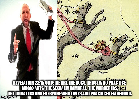 Master race insanity! | REVELATION 22:15 OUTSIDE ARE THE DOGS, THOSE WHO PRACTICE MAGIC ARTS, THE SEXUALLY IMMORAL, THE MURDERERS, THE IDOLATERS AND EVERYONE WHO LOVES AND PRACTICES FALSEHOOD. | image tagged in religious madness,insanity,master race,ecclesiastes 1 14 | made w/ Imgflip meme maker