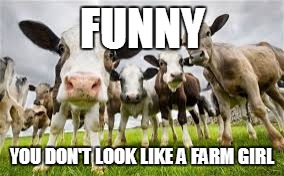 FUNNY YOU DON'T LOOK LIKE A FARM GIRL | made w/ Imgflip meme maker