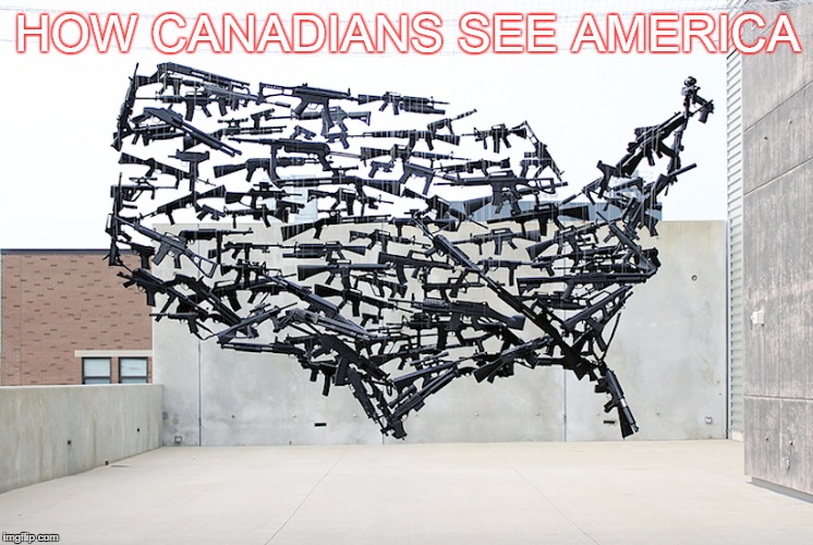 Pretty Much  Sums It Up | HOW CANADIANS SEE AMERICA | image tagged in america | made w/ Imgflip meme maker