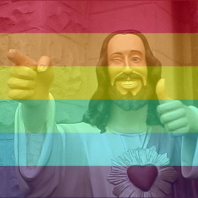 buddy christ rainbow pride Blank Meme Template