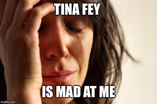 And other female, college educated voters  | TINA FEY; IS MAD AT ME | image tagged in memes,first world problems | made w/ Imgflip meme maker