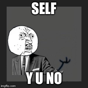 Y u no kill yourself | SELF Y U NO | image tagged in y u no kill yourself | made w/ Imgflip meme maker