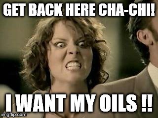 BABIES EVERYWHERE  | GET BACK HERE CHA-CHI! I WANT MY OILS !! | image tagged in babies everywhere | made w/ Imgflip meme maker