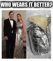 Really, what wears tinfoil better? | WHO WEARS IT BETTER? | image tagged in trump,borrito | made w/ Imgflip meme maker