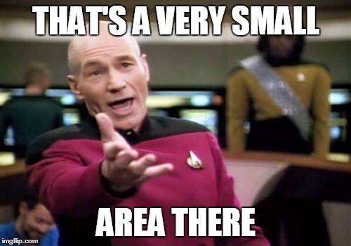 Picard Wtf Meme | THAT'S A VERY SMALL AREA THERE | image tagged in memes,picard wtf | made w/ Imgflip meme maker