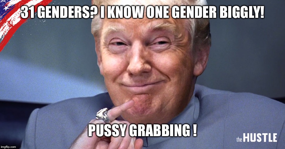 31 GENDERS? I KNOW ONE GENDER BIGGLY! PUSSY GRABBING ! | made w/ Imgflip meme maker