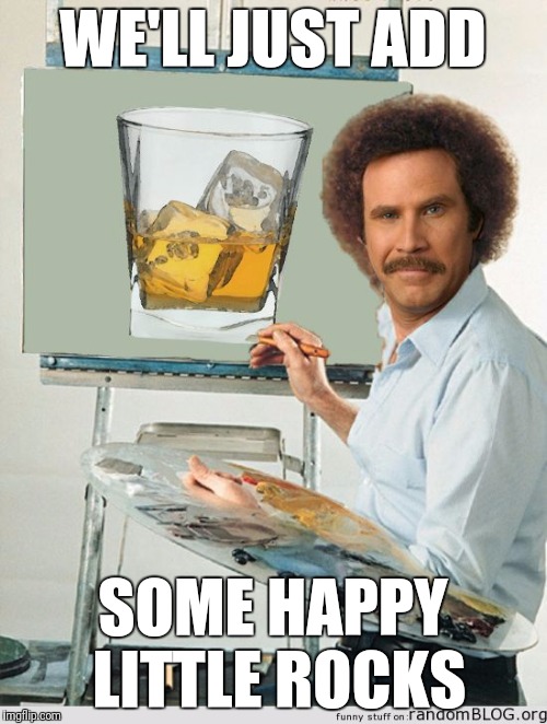 Bob Ross | WE'LL JUST ADD; SOME HAPPY LITTLE ROCKS | image tagged in bob ross | made w/ Imgflip meme maker