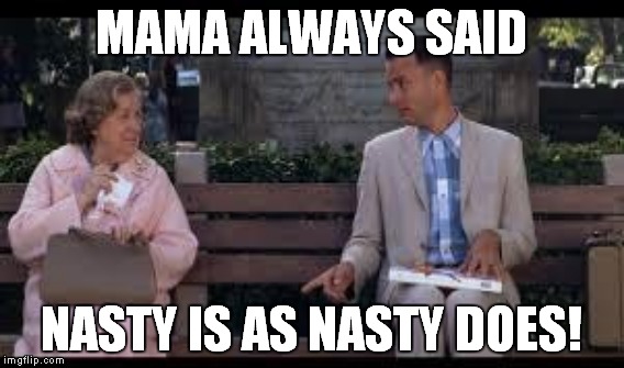 MAMA ALWAYS SAID NASTY IS AS NASTY DOES! | made w/ Imgflip meme maker
