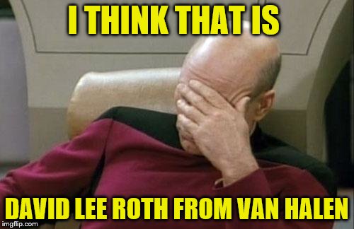 Captain Picard Facepalm Meme | I THINK THAT IS DAVID LEE ROTH FROM VAN HALEN | image tagged in memes,captain picard facepalm | made w/ Imgflip meme maker