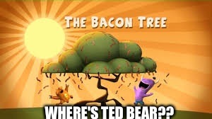 Type in Ted Bear on YouTube then you will get it once you watch it......
 | WHERE'S TED BEAR?? | image tagged in bacon tree | made w/ Imgflip meme maker