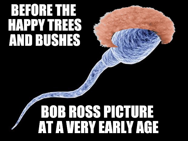 The very first photograph of Bob Ross. Bob Ross Week.  | BEFORE THE HAPPY TREES AND BUSHES; BOB ROSS PICTURE AT A VERY EARLY AGE | image tagged in bob ross week,photography,before they were famous | made w/ Imgflip meme maker