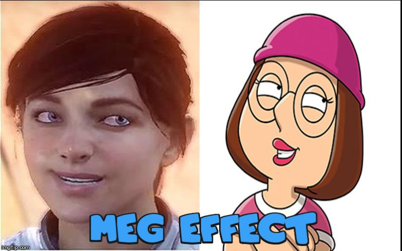 Mass Effect: Sara Ryder/Meg Griffin | . | image tagged in mass effect andromeda | made w/ Imgflip meme maker