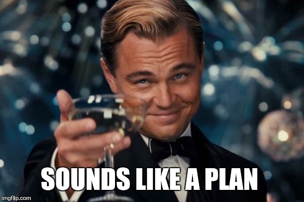 Leonardo Dicaprio Cheers Meme | SOUNDS LIKE A PLAN | image tagged in memes,leonardo dicaprio cheers | made w/ Imgflip meme maker