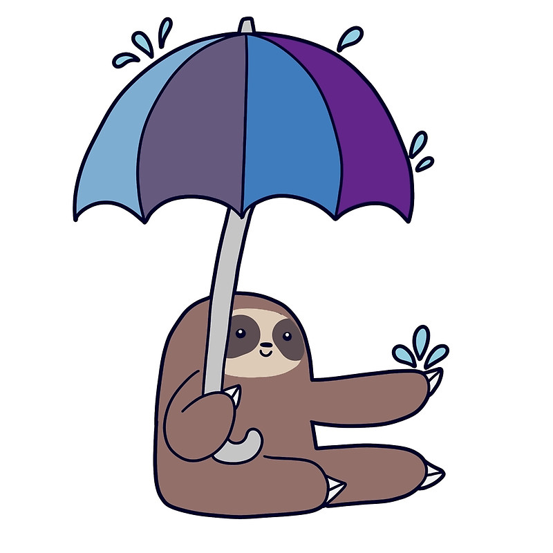 sloth with an umbrella Blank Meme Template