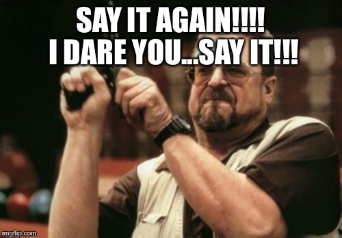 Am I The Only One Around Here | SAY IT AGAIN!!!! I DARE YOU...SAY IT!!! | image tagged in memes,am i the only one around here | made w/ Imgflip meme maker