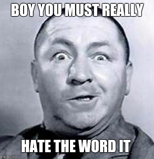BOY YOU MUST REALLY HATE THE WORD IT | made w/ Imgflip meme maker