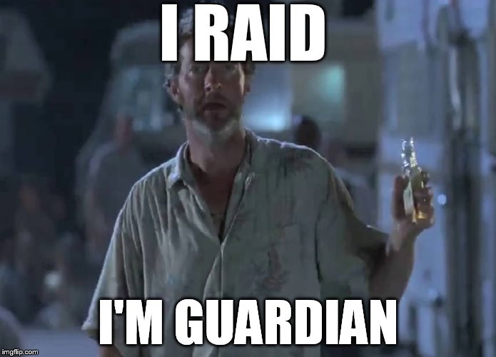 I RAID; I'M GUARDIAN | image tagged in destiny | made w/ Imgflip meme maker