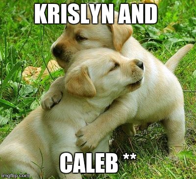 Puppy I love bro |  KRISLYN AND; CALEB ** | image tagged in puppy i love bro | made w/ Imgflip meme maker