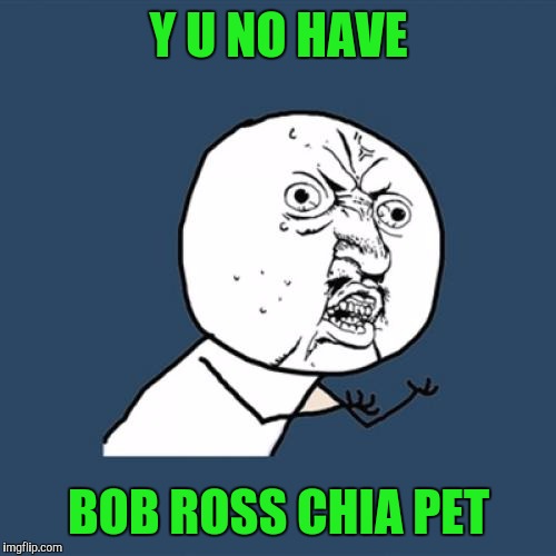 Y U No Meme | Y U NO HAVE BOB ROSS CHIA PET | image tagged in memes,y u no | made w/ Imgflip meme maker