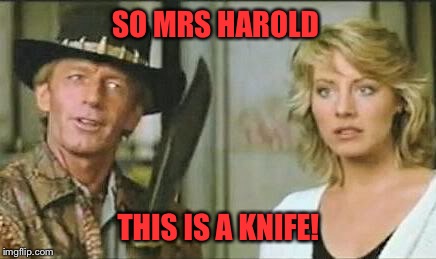 SO MRS HAROLD THIS IS A KNIFE! | made w/ Imgflip meme maker