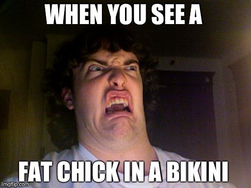 Oh No Meme | WHEN YOU SEE A; FAT CHICK IN A BIKINI | image tagged in memes,oh no | made w/ Imgflip meme maker